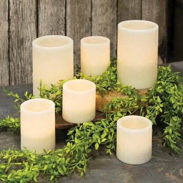 Fipu 6 Piece LED Flicker Unscented Flameless Pillar Candle Set